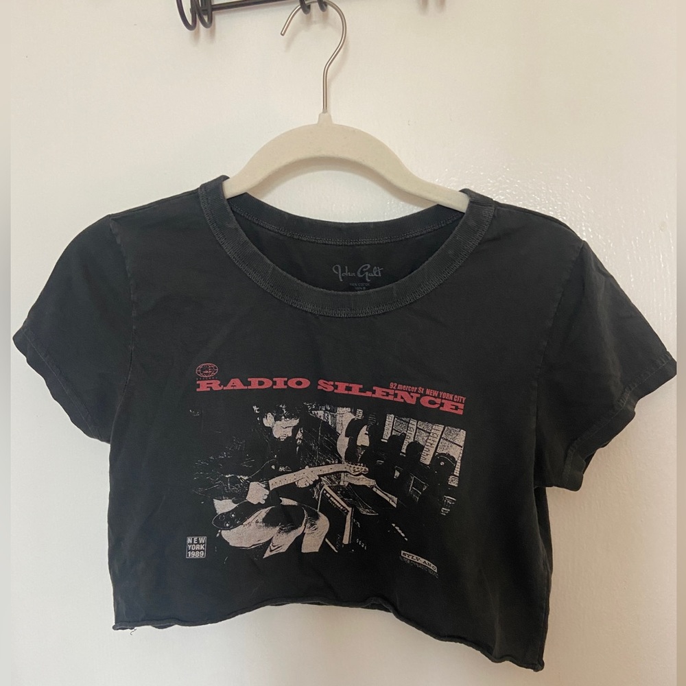 brandy melville black graphic crop top